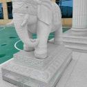 黑河 白麻花岗岩动物异形石雕-大象