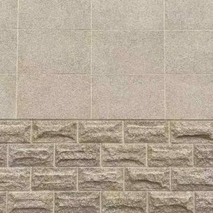 黑河 黄金麻自然面蘑菇石配荔枝面干挂