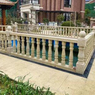 黑河黄金麻花岗岩石材栏杆，扶手，将军柱，花瓶柱