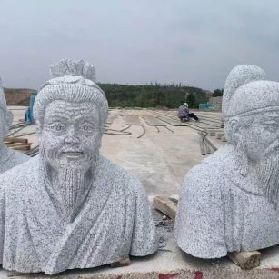 黑河 白麻花岗岩石材人物立体雕刻