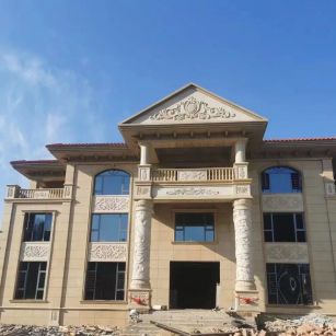 黑河 黄金麻花岗岩别墅外墙干挂