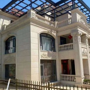 黑河 黄金麻花岗岩荔枝面别墅外墙干挂