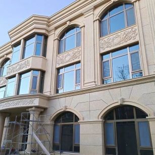 黑河 黄金麻花岗岩别墅外墙干挂