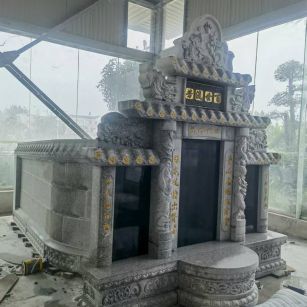 黑河 芝麻白墓碑效果展示图