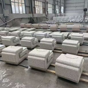 黑河 白麻花岗岩异形加工-石凳，坐凳