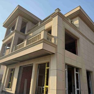 黑河 黄金麻花岗岩石材荔枝面外墙干挂效果展示