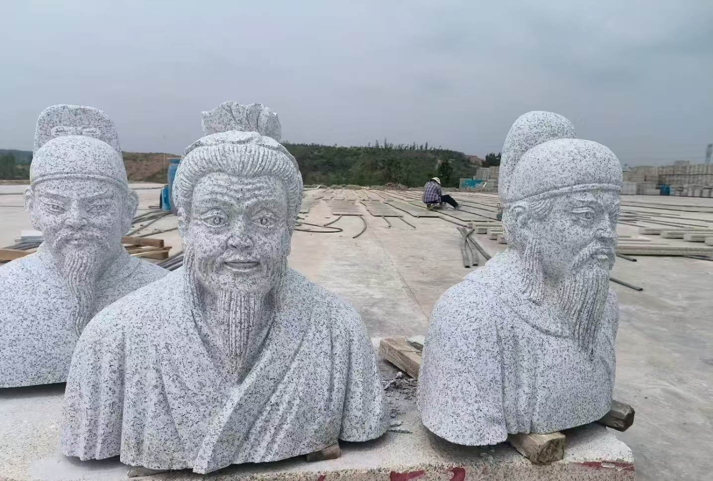 黑河 白麻花岗岩石材人物立体雕刻