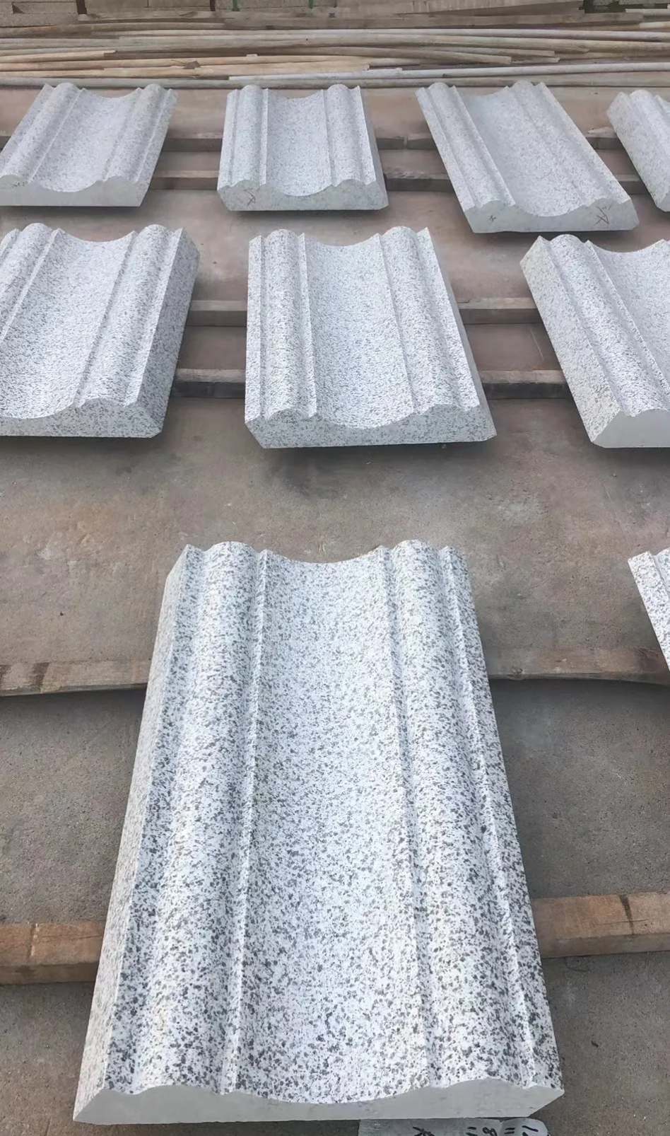 黑河 白麻花岗岩光面别墅线条