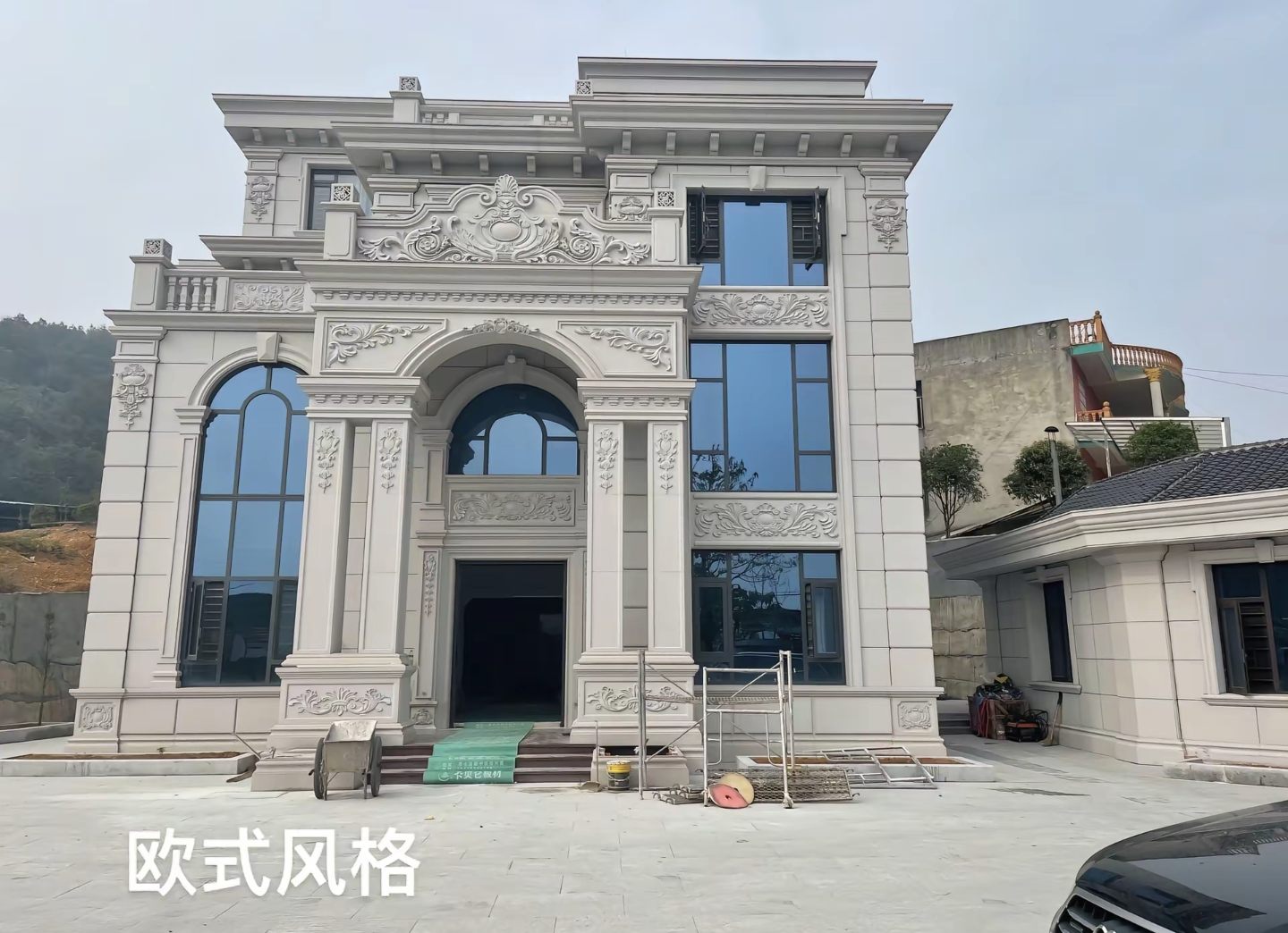 黑河 白麻花岗岩别墅外墙干挂