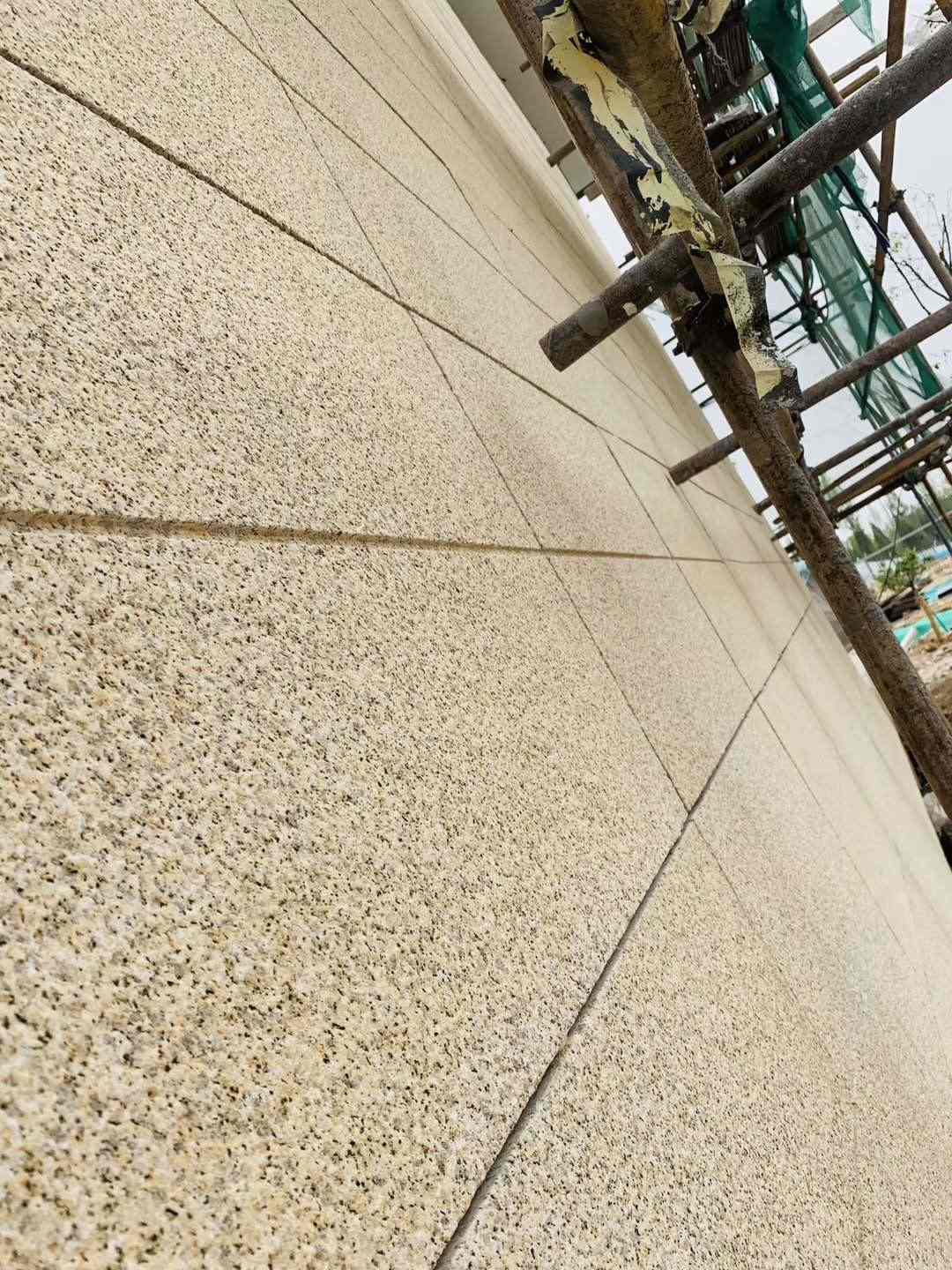 黑河 黄金麻花岗岩荔枝面外墙干挂石材效果示例